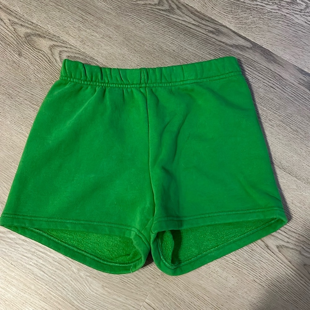 Aritzia TNA green comfy shorts